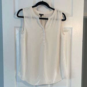 Elegant Off White Sleeveless Blouse